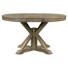 TREXM Functional Furniture Retro Style Dining Table Set with Extendable Table and 4 Upholstered Chairs for Dining Room and Living Room(Natural Wood Wa