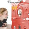 Kids Slide Playset Structure, Freestanding Castle Climber with Slide and Basketball Hoop, Toy Storage Organizer for Toddlers, Kids Climbers Playhouse